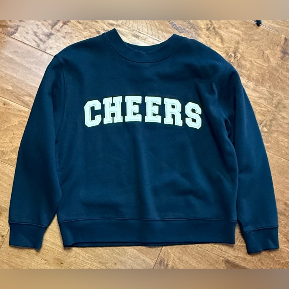 Universal Thread Cheers Varsity Graphic Sweatshirt NWT Black Size L